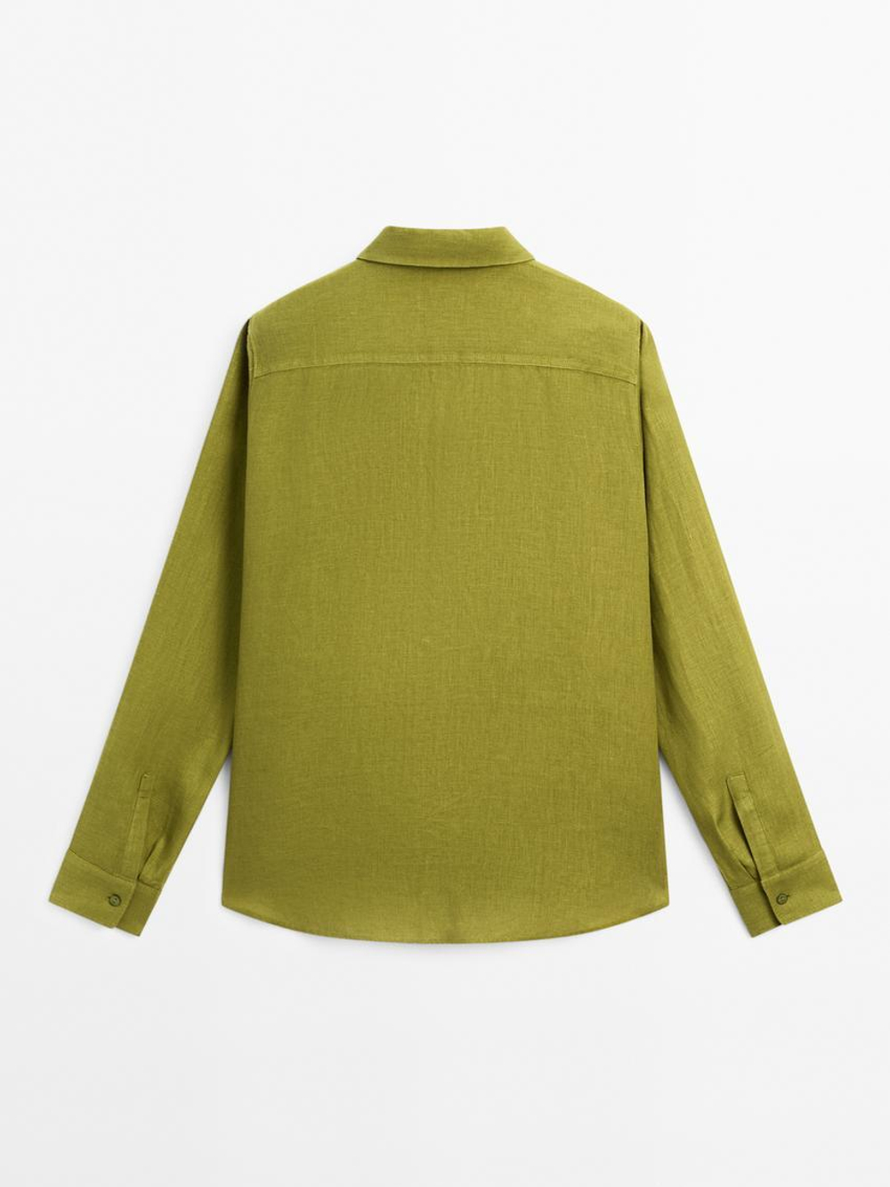 Massimo Dutti Рубашка из струящегося 100% льна, зеленый