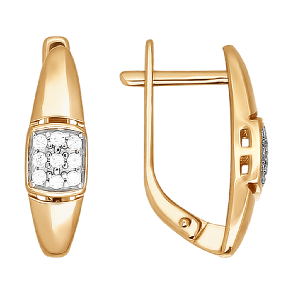 Серьги из золота с фианитами Au 585 (026333)