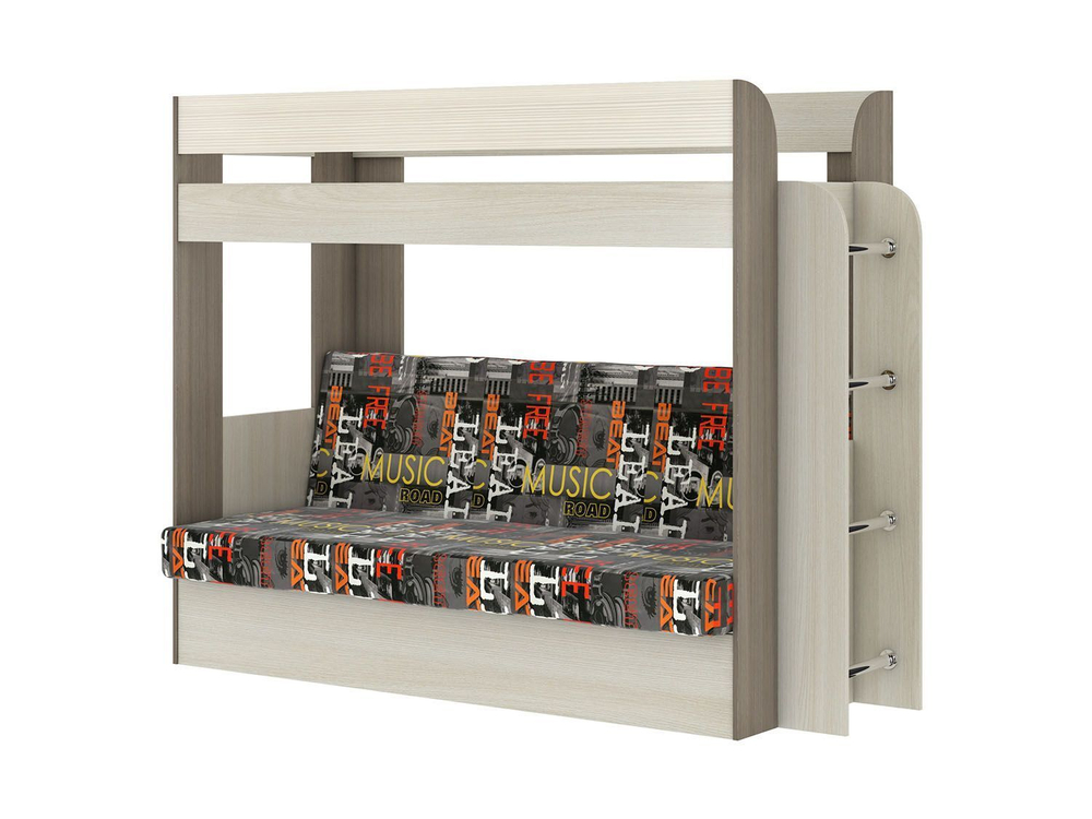 Карамель 75 кровать-диван Ясень Шимо Темный / Светлый / Ткань Музыка