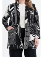 Кардиган трикотажный мягкий черно-белый