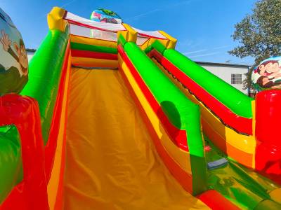 Коммерческий надувной батут "Зверята на горке", 7*4*6 м