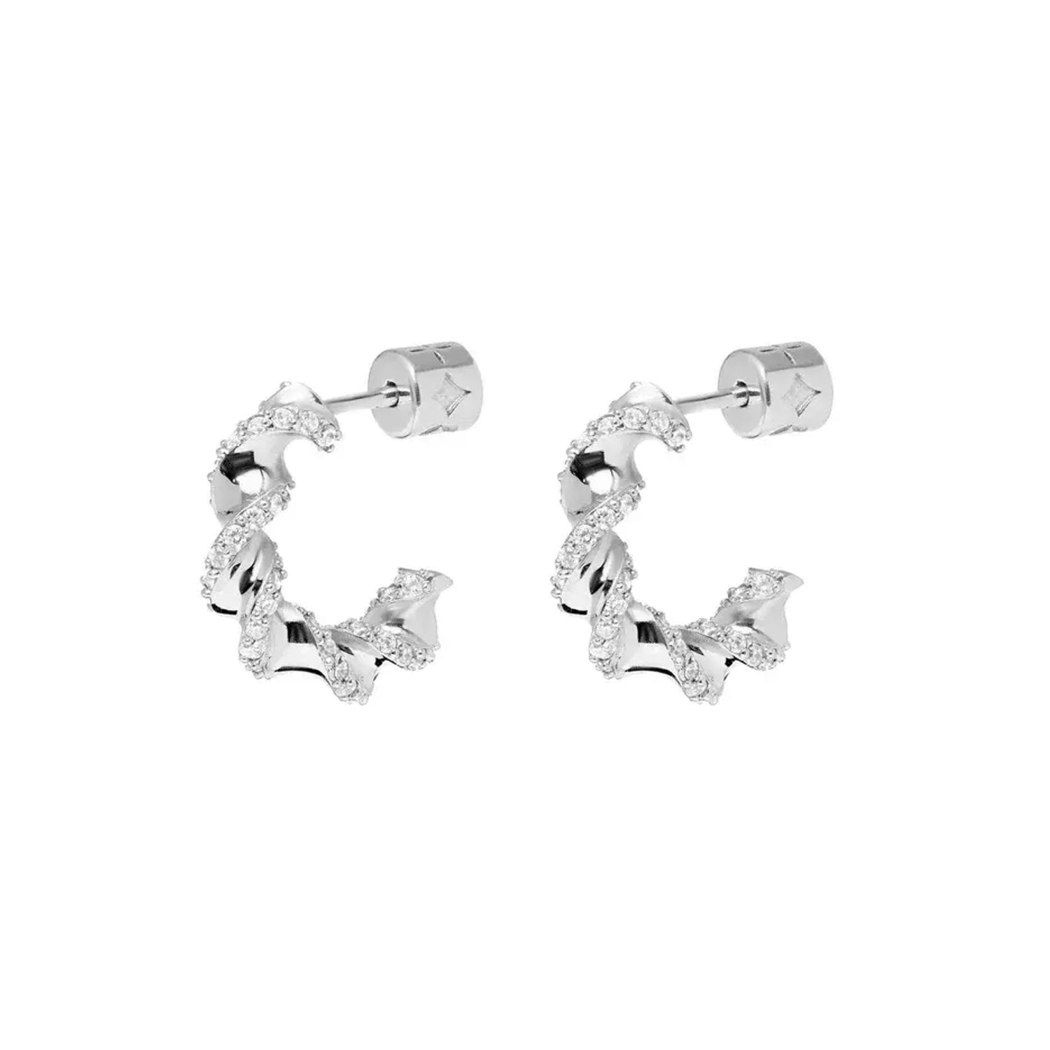 Серьги Mini Shiny Pasta Earrings - Silver