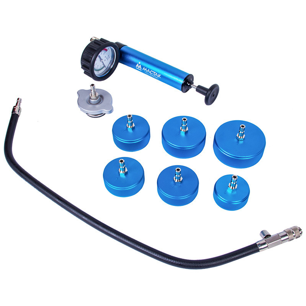 МАСТАК (103-40009C) Набор для тестирования герметичности системы охлаждения, кейс, 9 предметов
