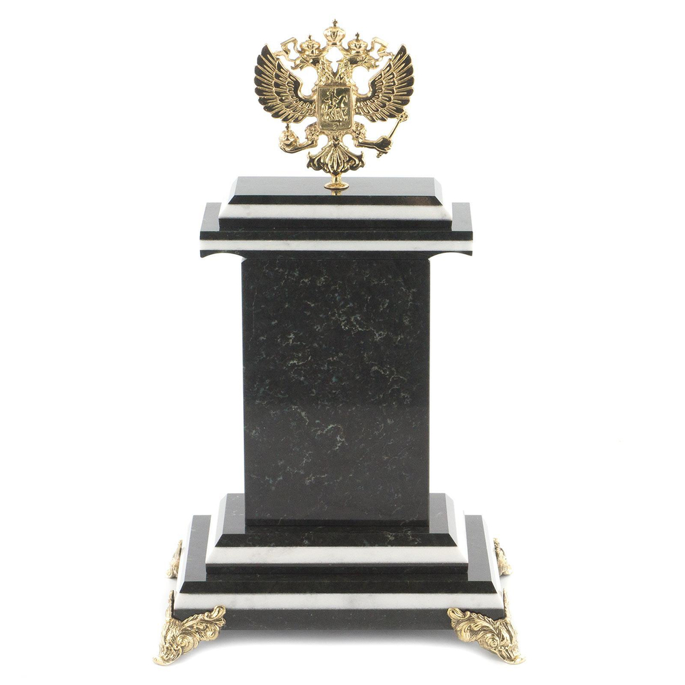 Часы "Герб" змеевик бронза 175х125х295 мм 3000 гр. R119800