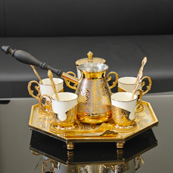 Набор кофейный на 4 персоны с туркой "Вельможа" (Златоуст)