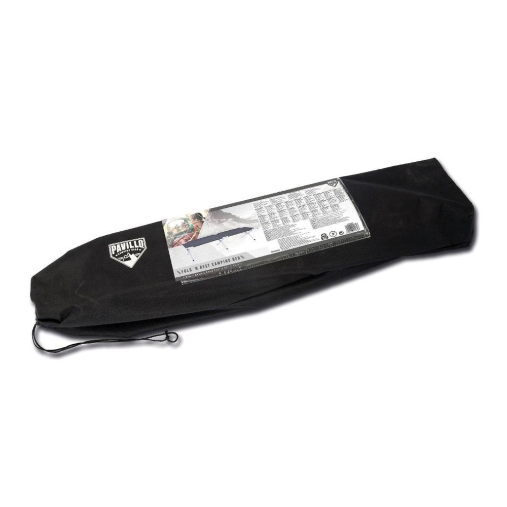 Раскладушка 190х64х42 см, 110 кг, 68065BW, жесткая, сталь, ткань