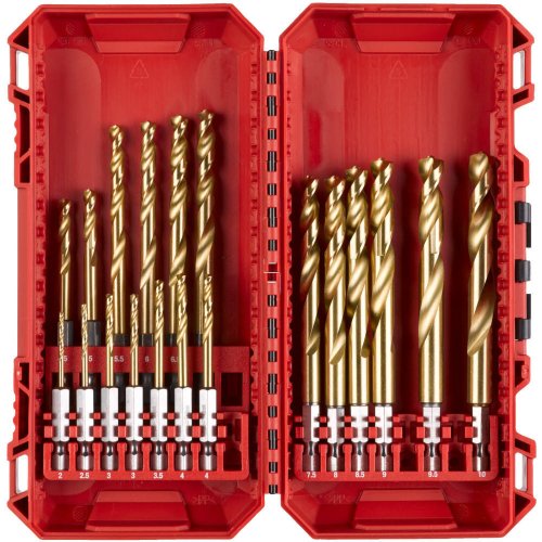 Набор сверл Milwaukee RedHEX HSS-TiN по металлу 19шт