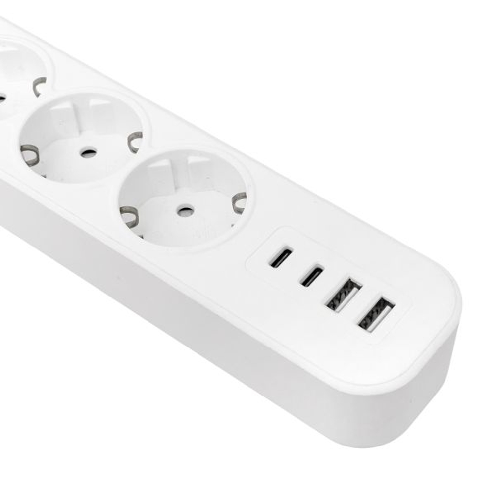 Удлинитель LUX 5 гнезд 2USB 2,4А+2type-C 5 метров 1,5мм2 EKF