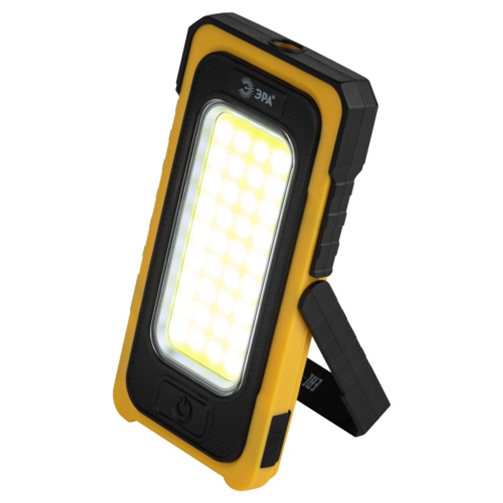 Светодиодный фонарь ЭРА Рабочие Практик RA-811 ручной, аккумуляторный, 15 Вт COB, powerbank, солнечная батарея, магнит