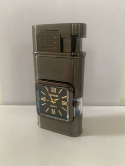 газовая зажигалка часы, черный мат.2