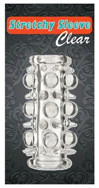 Прозрачная насадка на пенис с шипами и шишечками (Цвет: прозрачный)