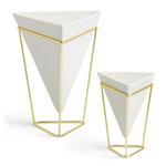 Набор настольных кашпо trigg, белый/латунь, 2 шт.