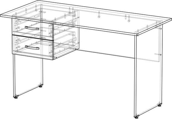 Стол письменный 2 ящика Стандарт-Pro ясень шимо темный