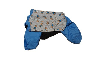 Комбинезон, утепленный байкой 27 мальчик (обхват груди 55 - 61) черный - голубой