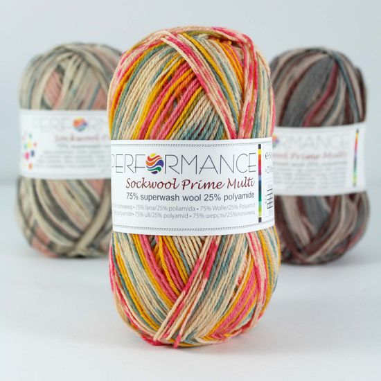 Пряжа Sock Wool Prime Multi 4-ply PERFORMANCE (75% шерсть супервош, 25% полиамид)