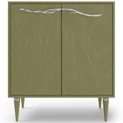 Комод Арт Колор leaves Классик Сильвер с 2 полками Зеленая олива
