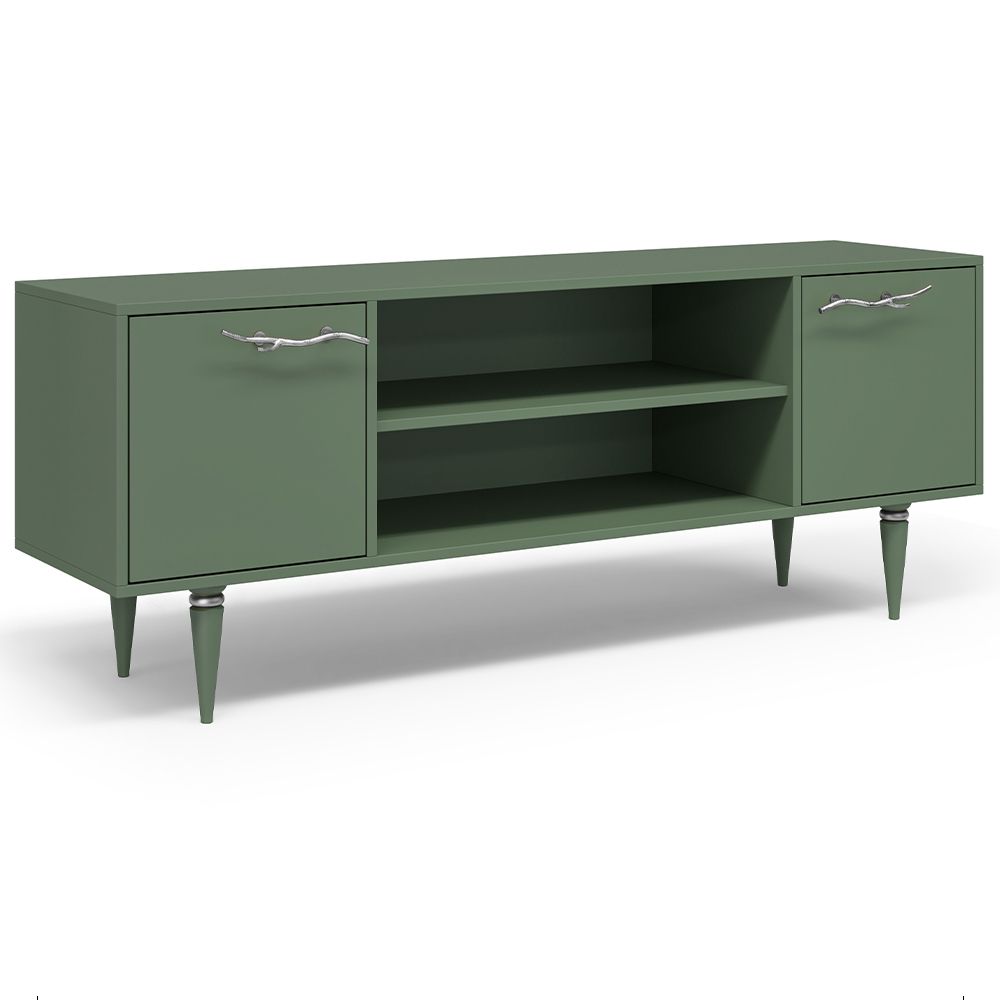 Тумба под ТВ Арт Колор matte 155см Классик Сильвер Зеленый нефрит матовый