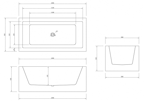 Акриловая ванна ABBER AB9406-1.6 белая