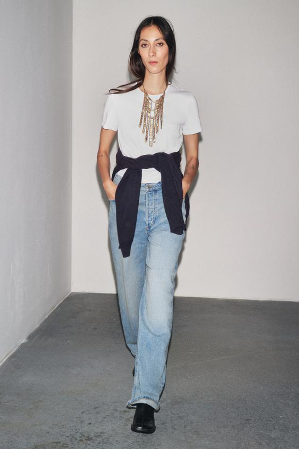 ZARA ДЖИНСЫ BAGGY С НИЗКОЙ ПОСАДКОЙ — ZW COLLECTION, СИНИЙ