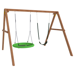 Деревянные качели с гипкими качелями и качелями гнездо Свиби