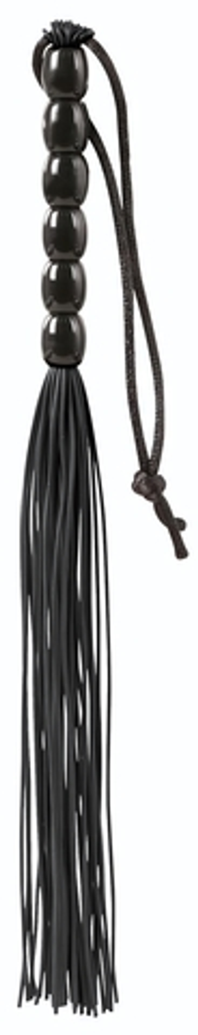 Чёрная мини-плеть из резины Rubber Mini Whip - 22 см. (Цвет: черный)