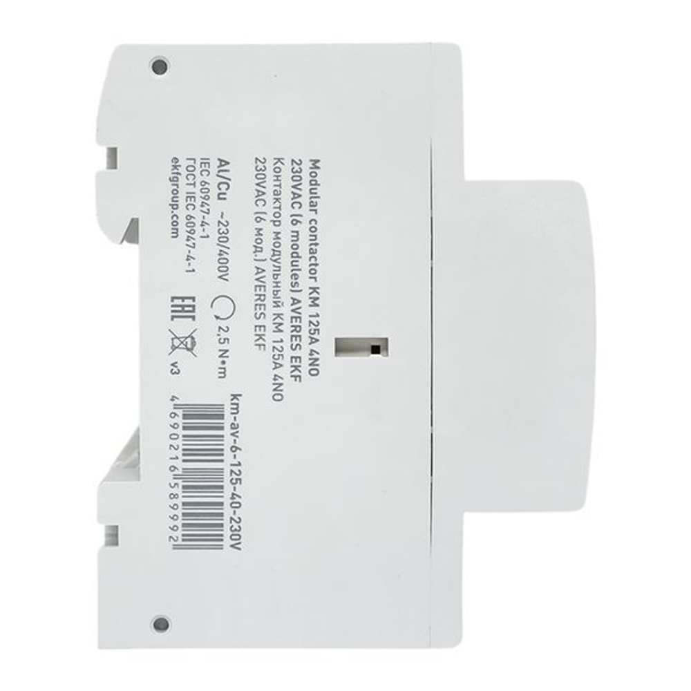 Контактор модульный EKF km-av-6-125-40-230V