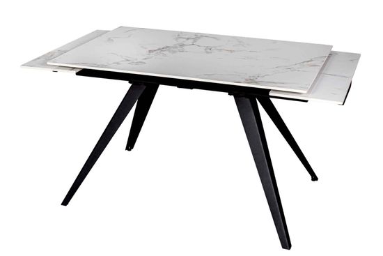 Стол "АСТИ" 120-180, керамика Ice Jade глянцевый , черный муар