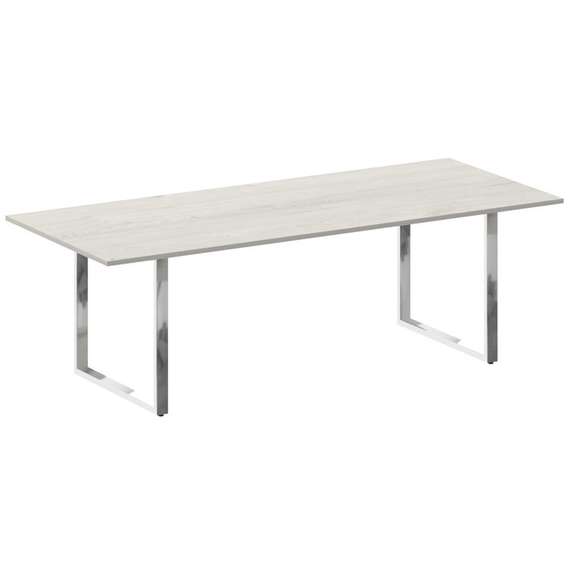 Metal System Direct Стол перег. О-обр. м/к БО.ПРГ-240 Дуб Наварра/Нержавеющая Сталь 2400*1000*750