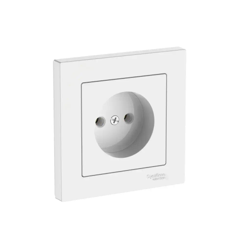 Atlas Design розетка без заземления без шторок, 16А, в сборе, быстрозажим. клем., Белый