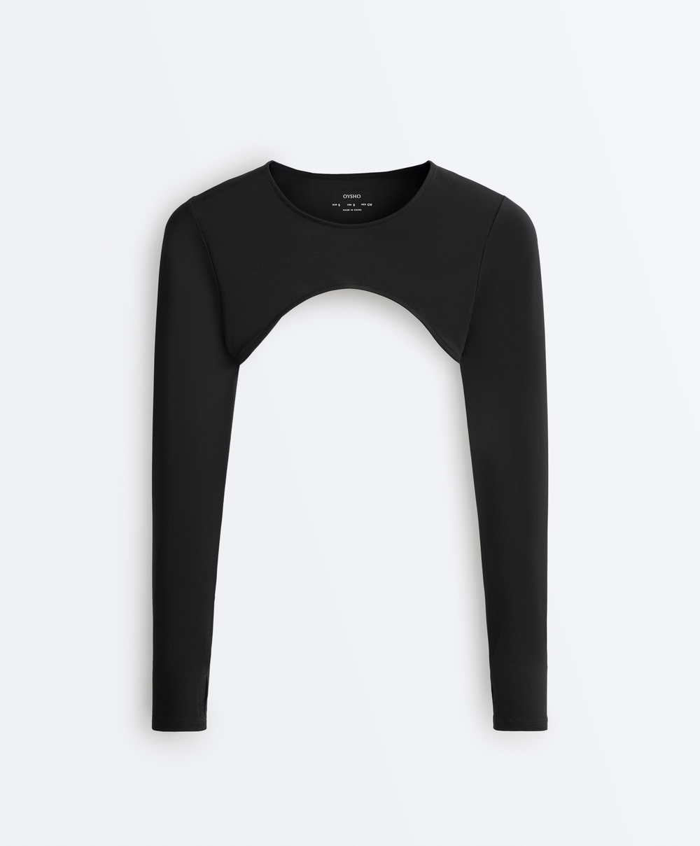 Oysho Лонгслив Comfortlux с длинными рукавами, черный