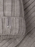 Шапка для девочки с шарфом осенние, бежевые