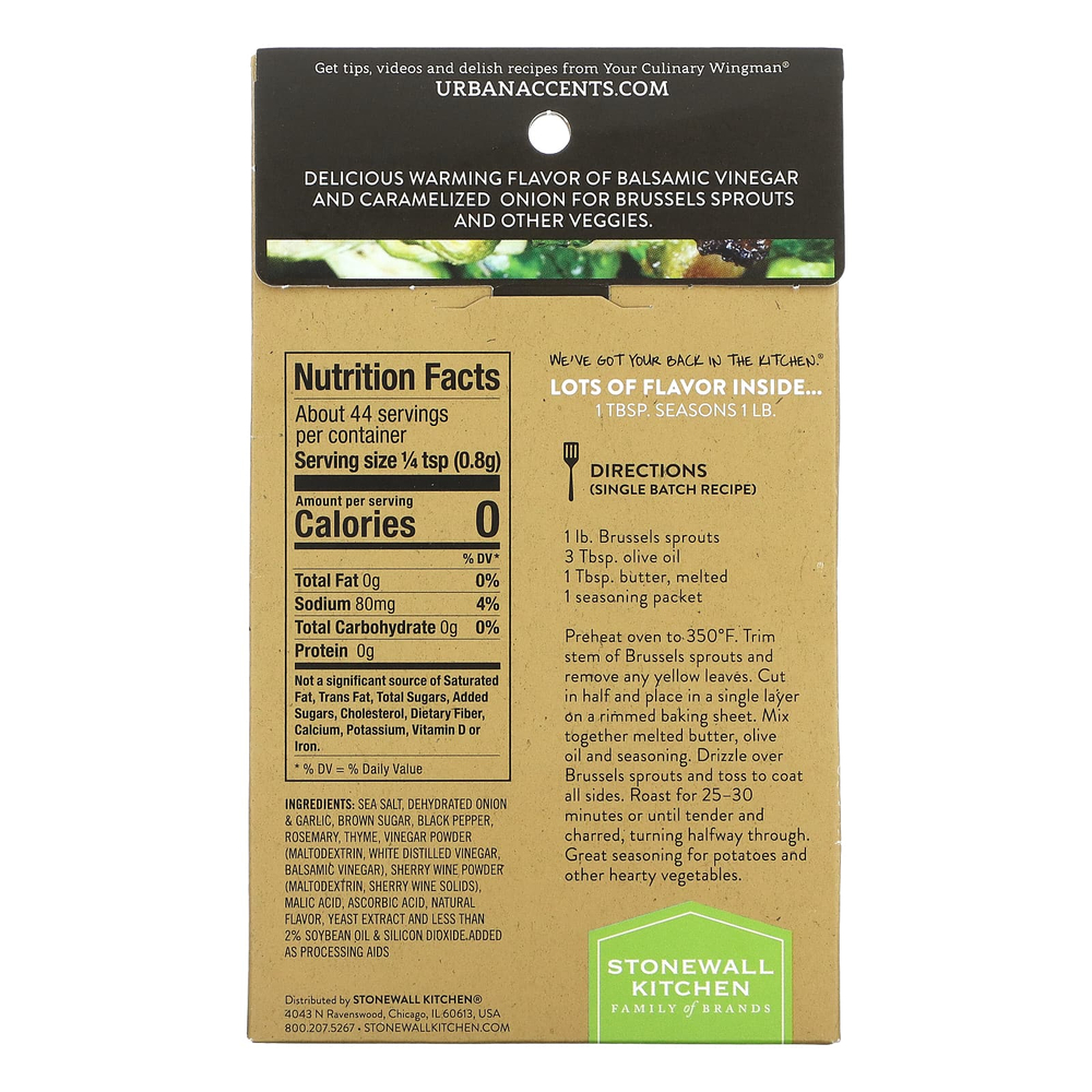 Urban Accents, смесь приправ для жарки овощей, с бальзамическим уксусом и жареным луком, 35 г (1,25 унции)
