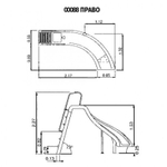 Горка Curved Slide с поворотом вправо, выс 1,78м., поручни из алюм., цвет синий, Astralpool