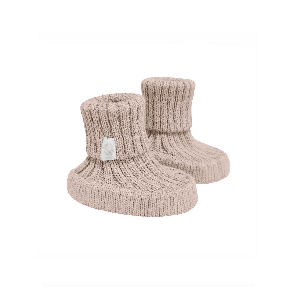 Пинетки вязаные Simple (бежево-розовый)