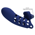 Синяя насадка на пенис Powerful Ring - 18,8 см. (Цвет: синий)