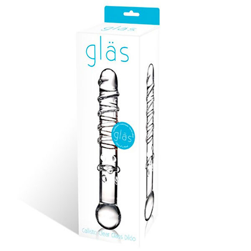 Стеклянная прозрачная палочка-фаллос Callisto Clear Glass Dildo - 18 см.