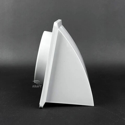 Вывод, выход стенной 175х175 мм с обратным клапаном с выходом D125 серый