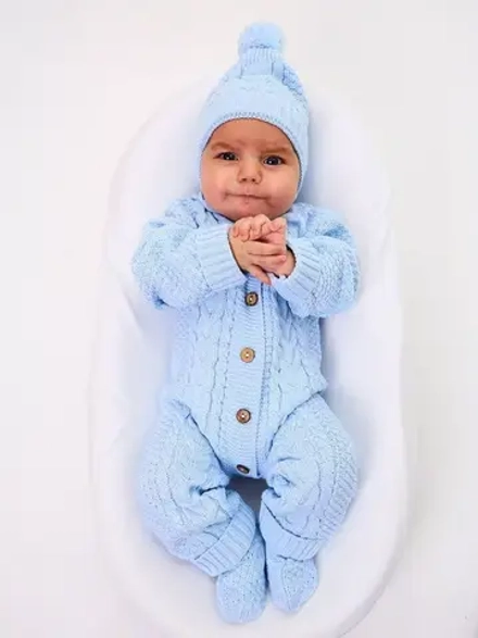 вязаный комбинезон для новорожденных