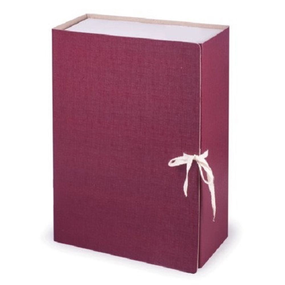 Короб архивный 120мм, бумвинил, с завязками, разборный, бордовый, Staff