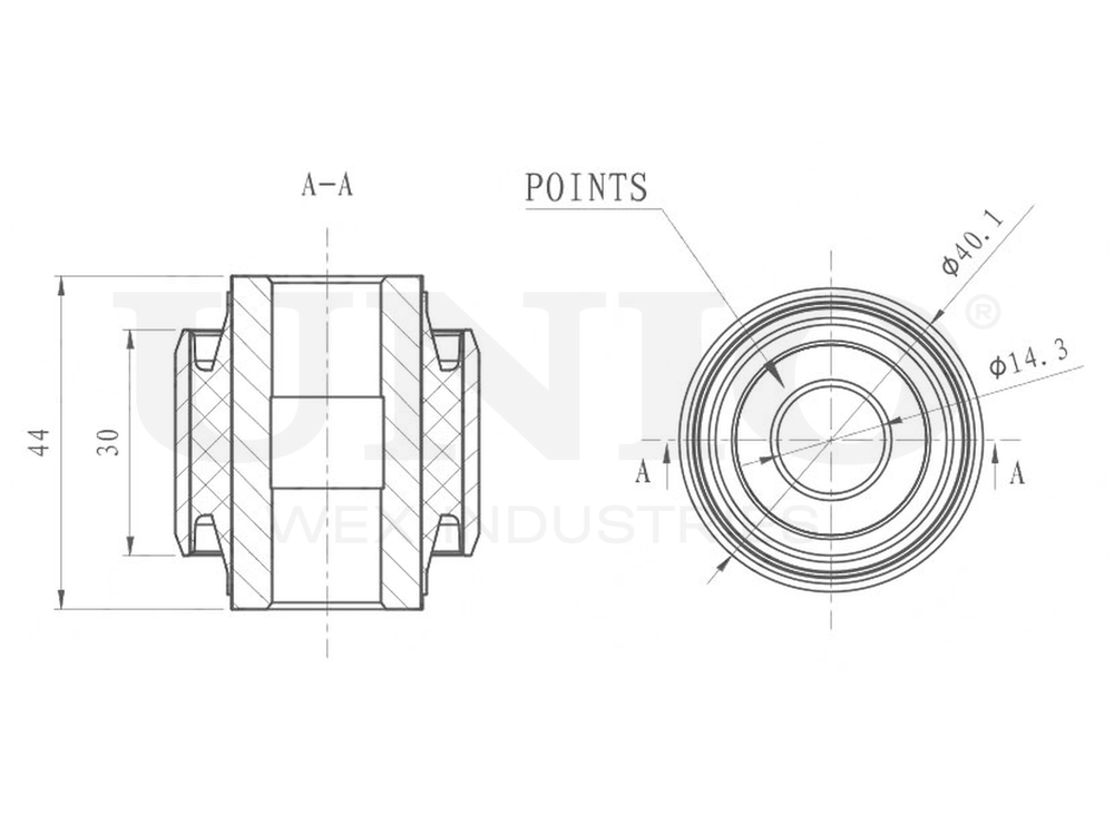 Сайлентблок задней поперечной тяги UNIO RMP-20491