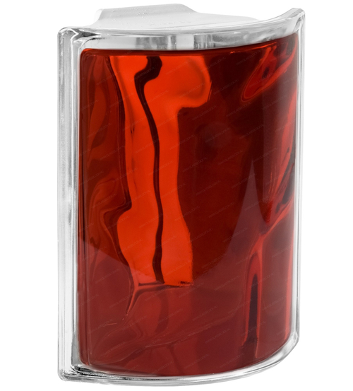 Угловой стеклоблок красный окрашенный изнутри Vitrablok 19x10x10x8 закругленный