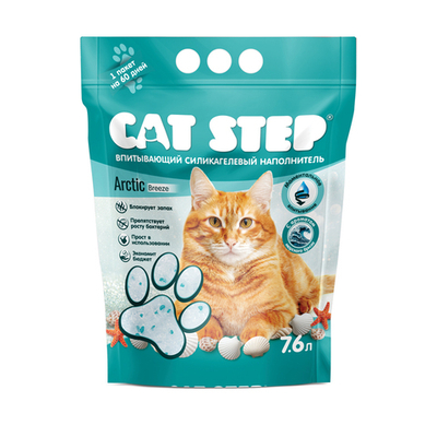 Наполнитель впитывающий силикагелевый CAT STEP Arctic Breeze, 7,6 л