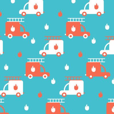 Buy kids fabric car fire engine turquoise