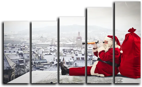 Модульная картина "Санта-Клаус"