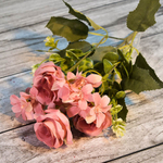 Цветы искусственные "Роза" букет 30см 149NA-42 микс