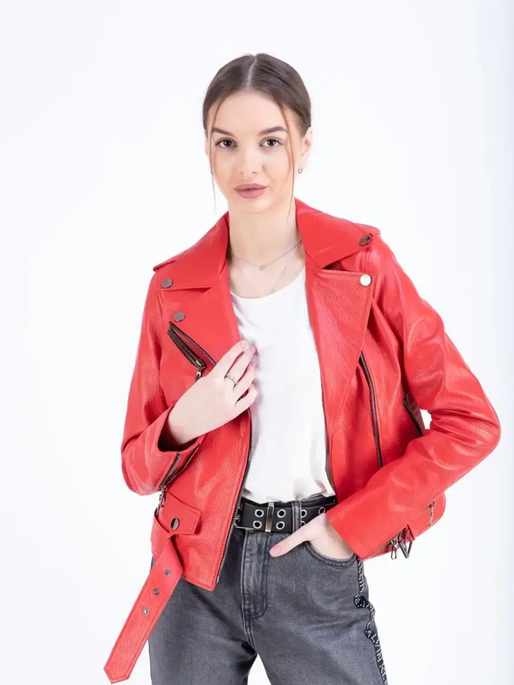 Косуха кожаная куртка женская Турция