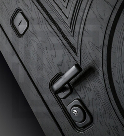 Входная металлическая дверь Лабиринт с зеркалом GRAND (Гранд) Альберо блэк / Зеркало Максимум Черный кварц