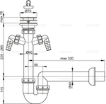 Сифон для мойки AlcaPlast A820-DN40