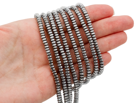Нить бусин из гематита, рондель 4мм