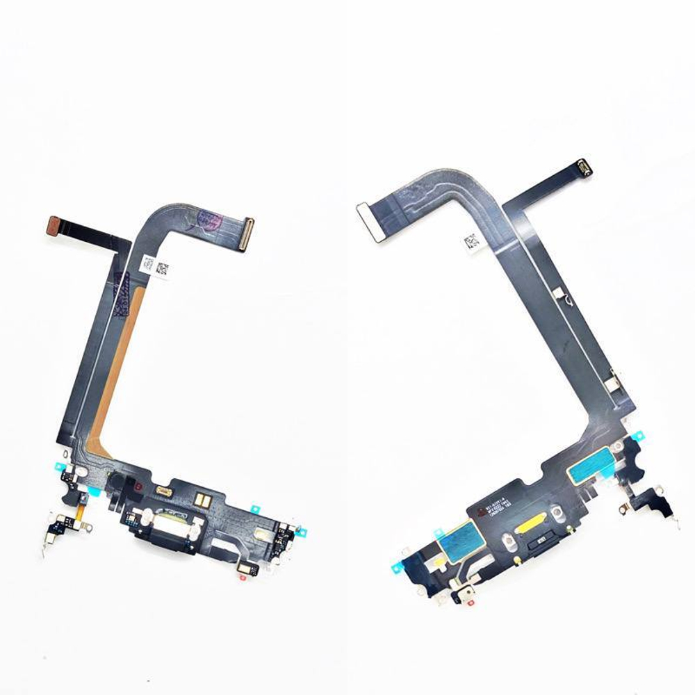 Шлейф для Apple iPhone 13 Pro Max на системный разъем/микрофон Черный - Премиум